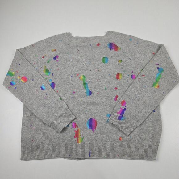 Brodie Cashmere Gray Sweater with Colorful Accents - Picture 9 of 9